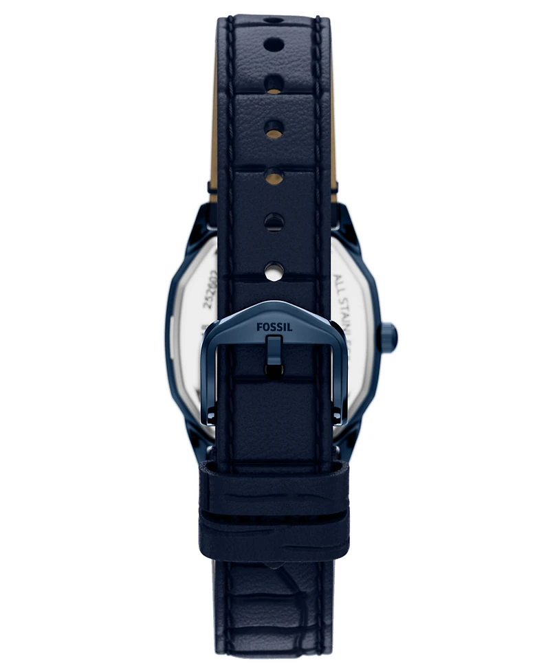 Fossil Women's Harlow Three-Hand Navy Leather Watch, 27mm