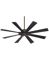 Possini Euro Design Defender Modern Industrial Indoor Outdoor Ceiling Fan Remote Control Oil Rubbed Rated Patio