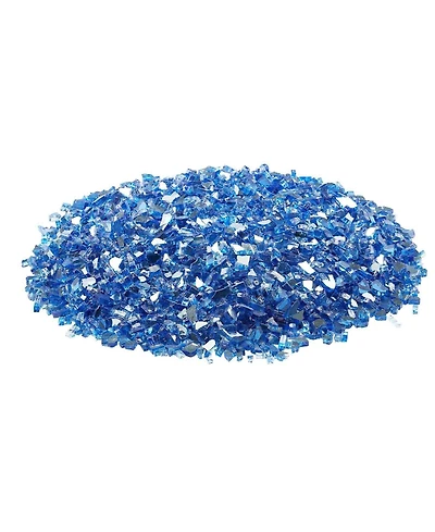 Sugift 10LBS Reflective Smokeless Fire Glass for Fire Pit Table 1/4 in Crushed Tempered Glass