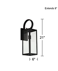 John Timberland Modern Outdoor Wall Light Fixtures Set of 2 Deep Clear Glass for Post Exterior Barn Deck House Porch
