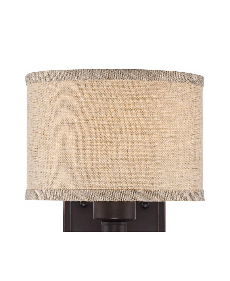 Franklin Iron Works La Pointe Farmhouse Rustic Wall Light Sconces Set of 2 Oil Rubbed Bronze Hardwire 6 3/4" Fixture for Hallway