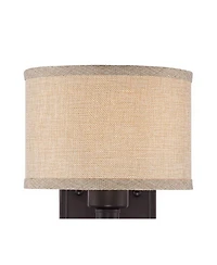 Franklin Iron Works La Pointe Farmhouse Rustic Wall Light Sconces Set of 2 Oil Rubbed Bronze Hardwire 6 3/4" Fixture for Hallway