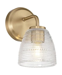 Possini Euro Design Possini Euro Sabrina 9" High Satin Brass and Glass Wall Sconce