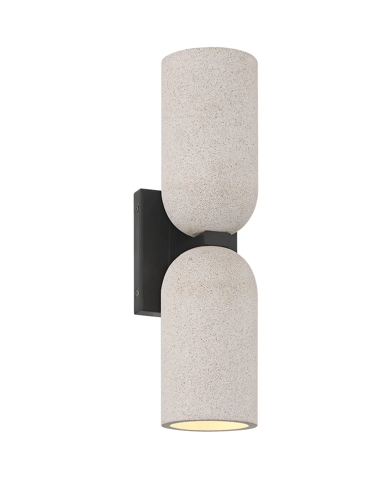 Possini Euro Design Possini Euro Amalfi 15"H Cement 2-Light Led Wall Sconce Set of 2