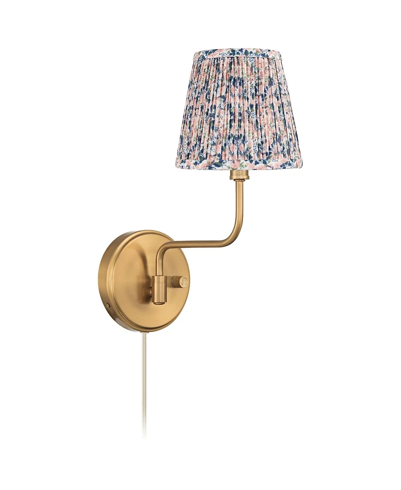 Possini Euro Design Ophelia 9 1/2"H Warm Brass Plug-In Wall Sconce