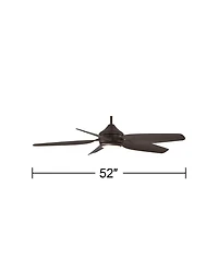 Casa Vieja 52" Modern Industrial Indoor Outdoor Ceiling Fan with Led Light Remote Control Bronze Damp Rated for Patio Exterior House Home Porch Gazebo