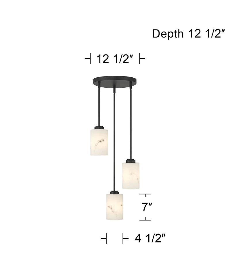 Possini Euro Design Possini Euro Stoker 12 1/2"W Faux Alabaster 3-Light Pendant