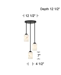 Possini Euro Design Possini Euro Stoker 12 1/2"W Faux Alabaster 3-Light Pendant