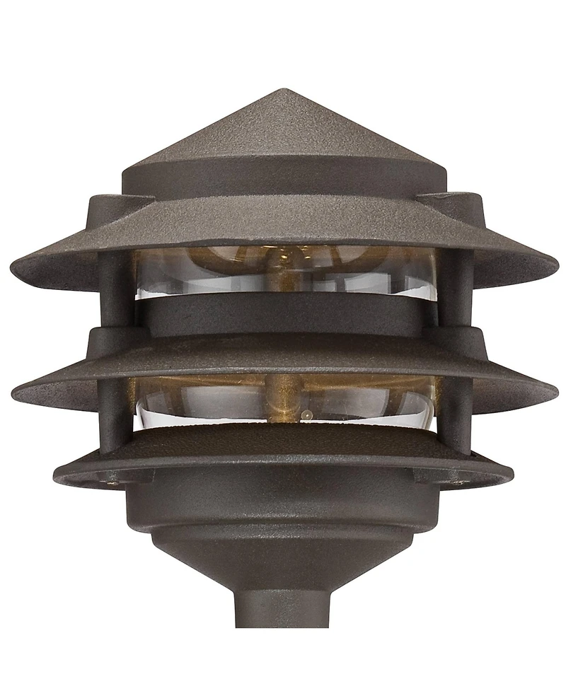 John Timberland Three-Tier Pagoda 11" High Modern Outdoor Landscape Path Light Porch House Led Bulb
