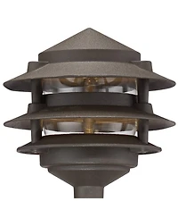 John Timberland Three-Tier Pagoda 11" High Modern Outdoor Landscape Path Light Porch House Led Bulb