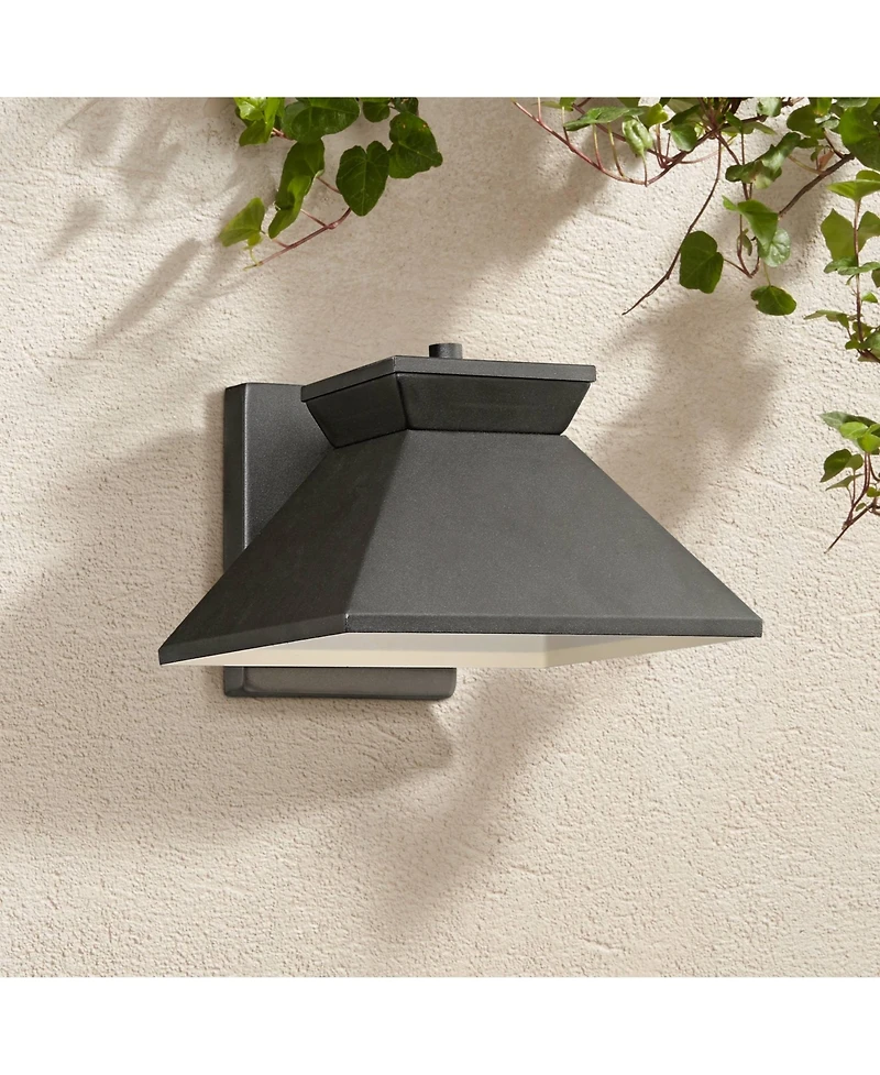 John Timberland Whatley Rustic Industrial Outdoor Wall Light Fixtures Set of 2 Metal Led 6 1/4" for Post Exterior Barn Deck House