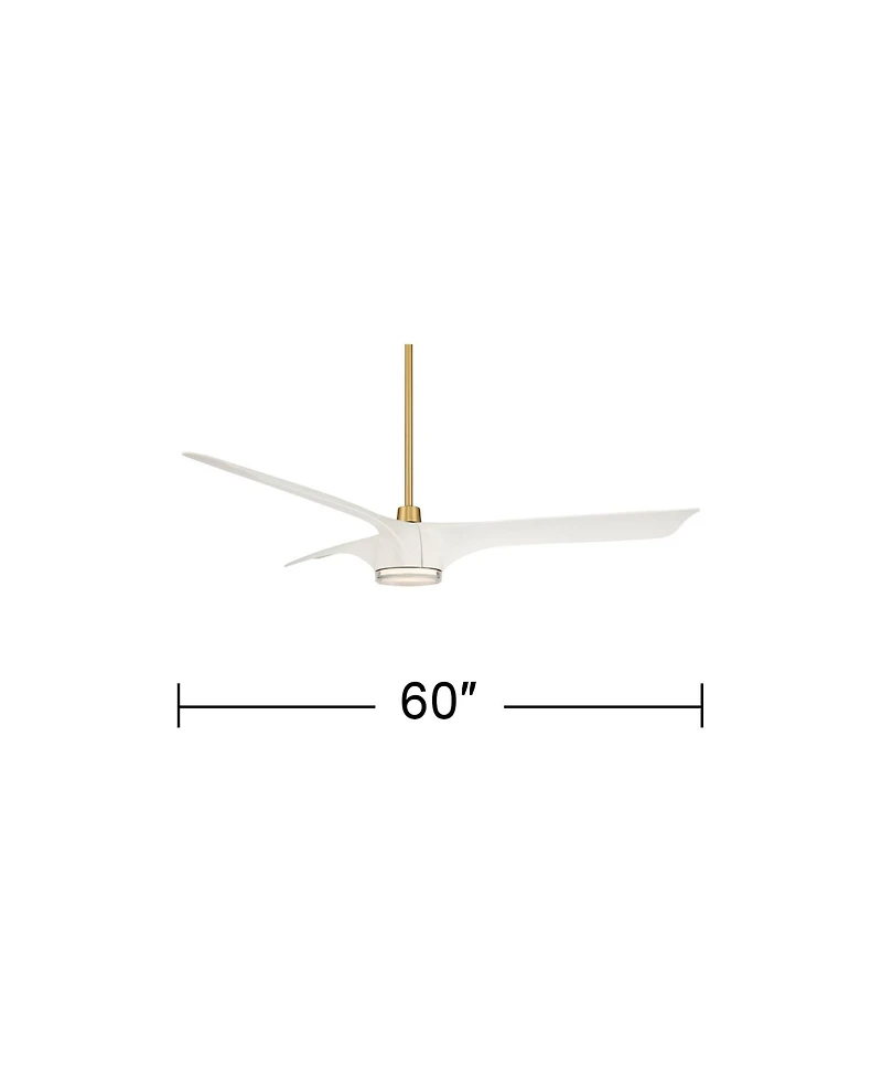 Casa Vieja 60" Artistry Soft Brass Led Damp Ceiling Fan