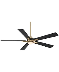 Casa Vieja 52" Vegas Nights Brass Led Ceiling Fan with 18" Downrod