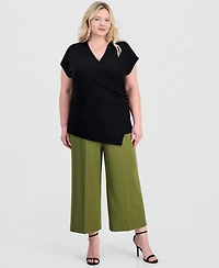 Anne Klein Plus Size Side Button Wrap Shirt