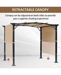 Outsunny 8'x10' Outdoor Retractable Sun Shade Cove Modern Roof Backyard Patio