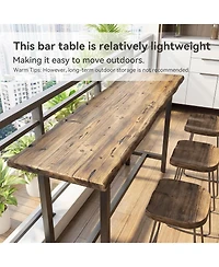Tribesigns 63'' Solid Bar Table for 4-6, Counter Height Table with Metal Footrest