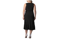 Kiyonna Plus Laguna Sleeveless Wrap Women's Dress