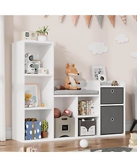 gaomon Kids Bookshelf and Toy Storage with Reading Nook and Seat Cushion