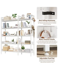 gaomon 5-Tier Convertible Retro Corner Bookshelf