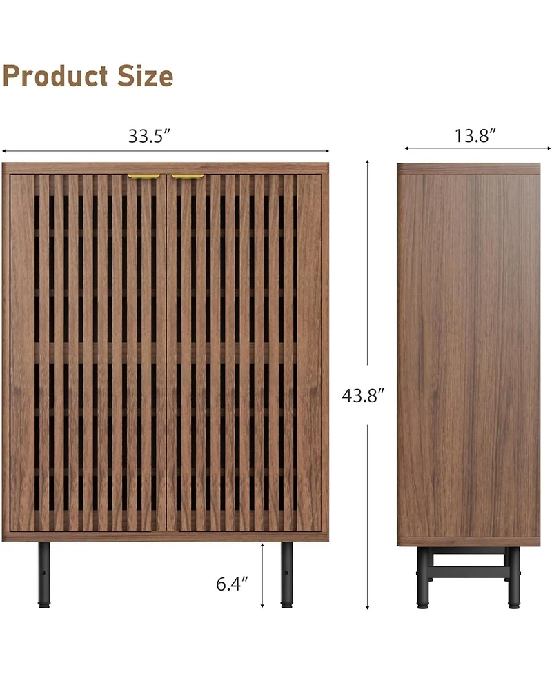 gaomon 6 Tier Shoe Cabinet with Louvered Doors - Freestanding Narrow Shoe Storage Organizer for Entryway & Hallway, Holds 24 Pairs