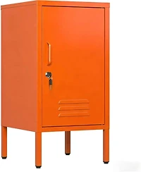gaomon lockable metal nightstand with 2 adjustable shelves, modern side table storage cabinet and door for bedroom or living room.