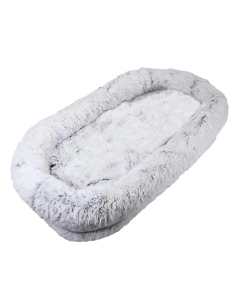 Zeus and Ruta Orthopedic Cat Bed with Washable Faux Fur for People and Pets