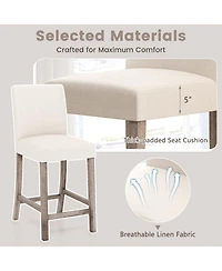 Sugift Counter Height Bar Stools Set of Two with Back and Footrest