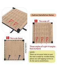 Rainsken Paper Rope Woven Bar Stools Set of 2, 25'' Counter Height Chairs with Back, Footrest for Kitchen Island, Home Pub, Honey