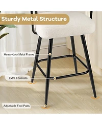 Sugift Swivel Counter Height Bar Stools Set of Two with Curved Back