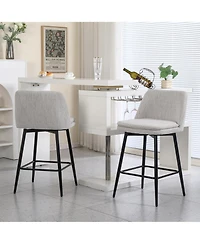 Clihome Set of 2 Counter Height Swivel Bar Stools, Barstools, 25.6" Seat Stools