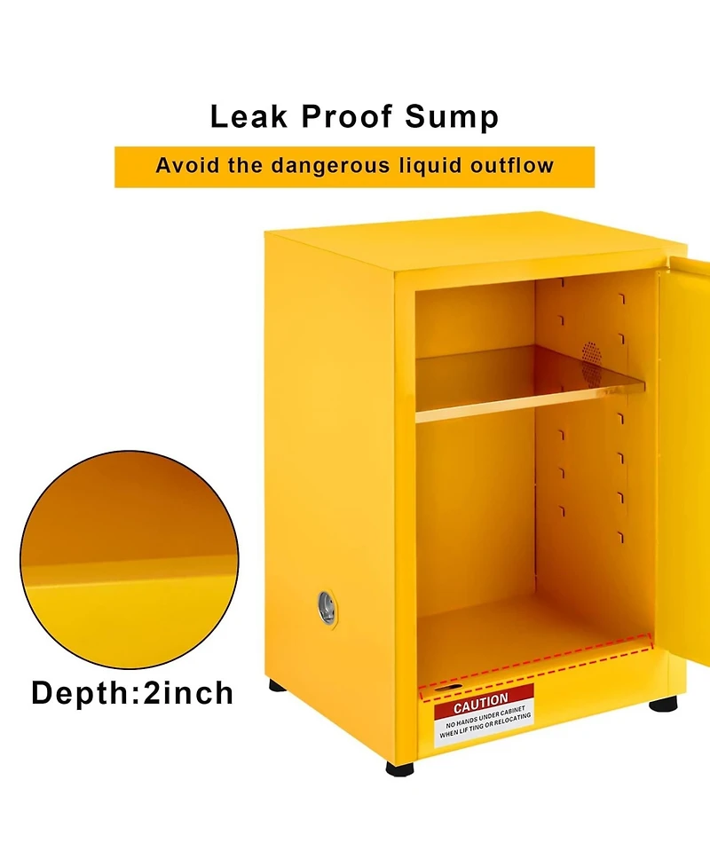 gaomon Flammable Liquid Storage Cabinet, Heavy-Duty Adjustable Shelf Safety Cabinet H Multi-Purpose Hazardous Material Cabinet