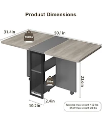 gaomon Folding Dining Table Drop Leaf Table for Small Spaces