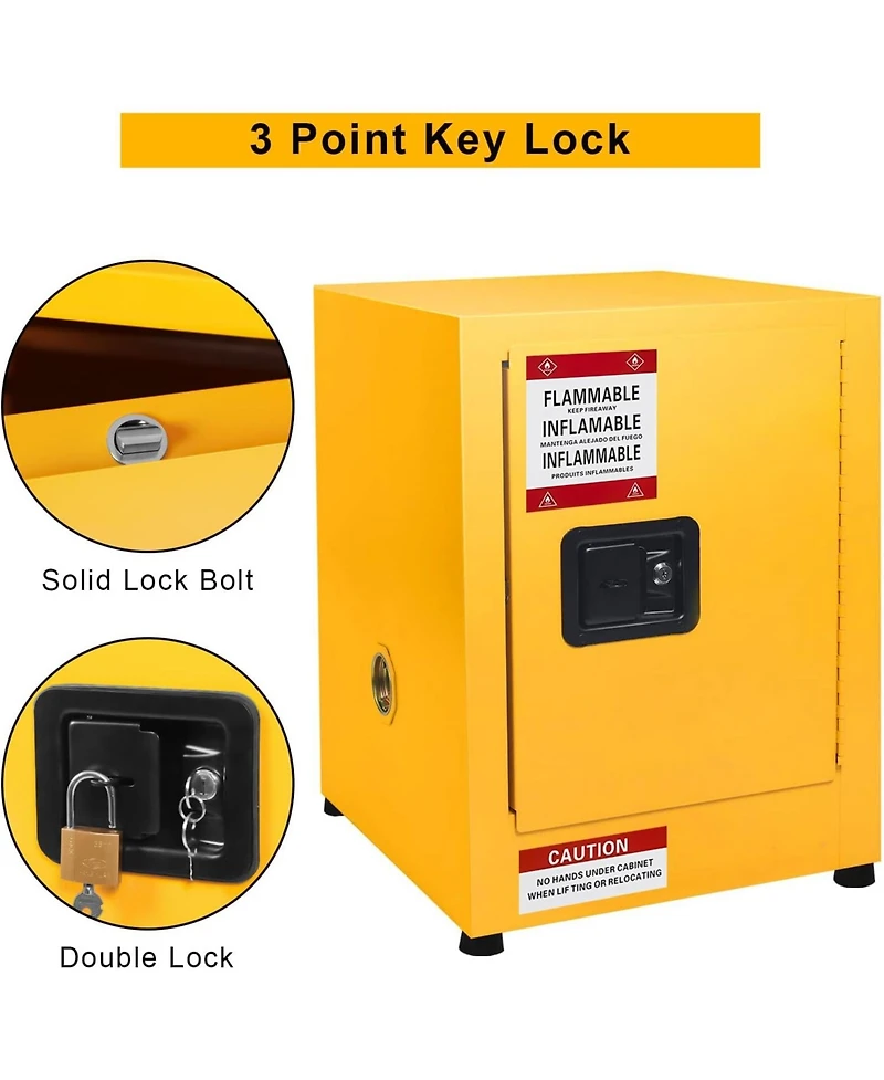 gaomon Flammable Cabinet, Safety Cabinet 17" x 17" x 22", Fireproof, Leakproof, Hazardous Storage Cabinet for Industry, Company and Home