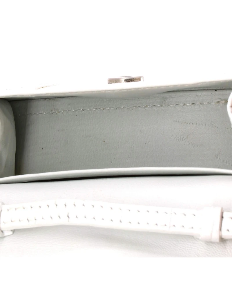 Pre-Owned Balenciaga Mini Hourglass Top Handle Bag Embossed Leather