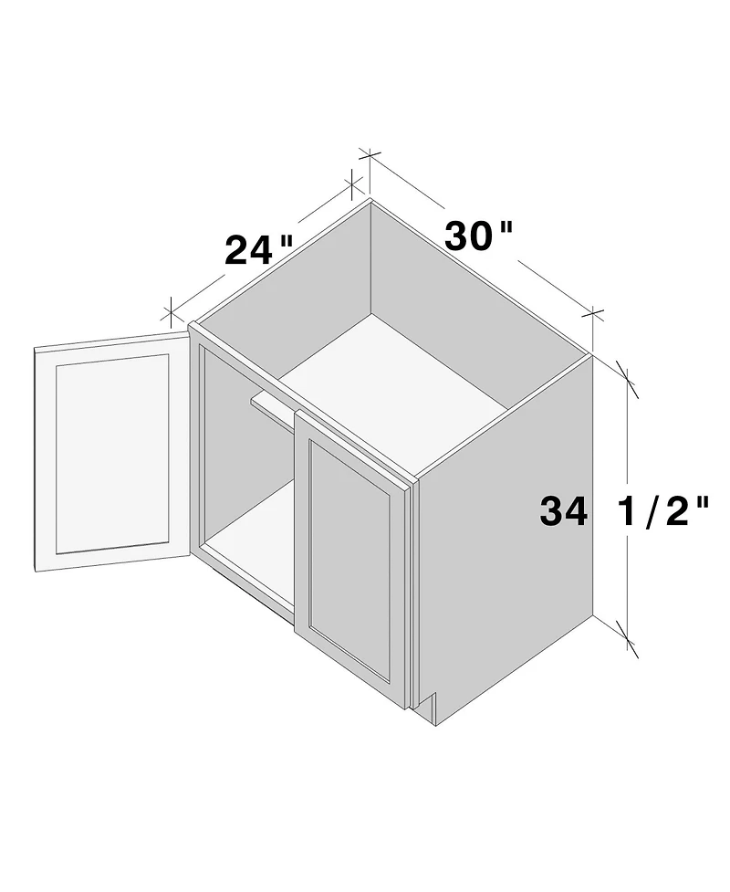 Boyel Living Width 30 Inch Full Height Door Base Cabinet with Full Overlay Hdf Door and Dovetail Drawer