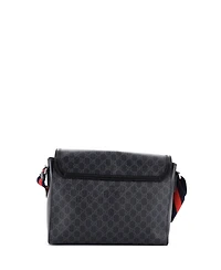 Pre-Owned Gucci Large Night Courrier Flap Messenger Gg Coated Canvas with Applique