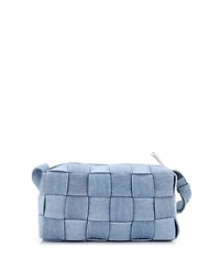 Pre-Owned Bottega Veneta Brick Cassette Shoulder Bag Maxi Intrecciato Denim