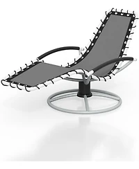 gaomon 360degree(s) Swivels Outdoor Chaise Lounge,Outdoor Chaise Lounge with Textilene Fabric and Heavy Duty Iron Frame, Adjustable Recliner for Patio