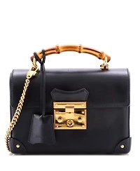 Pre-Owned Gucci Small Padlock Bamboo Shoulder Bag Leather