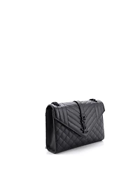 Pre-Owned Saint Laurent Medium Classic Monogram Envelope Satchel Mixed Matelasse Leather
