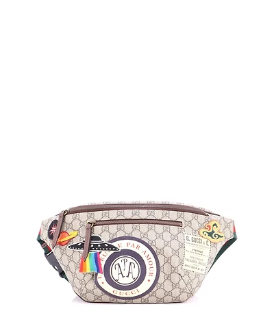 Pre-Owned Gucci Courrier Zip Belt Bag Gg Coated Canvas with Applique