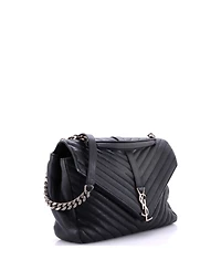 Pre-Owned Saint Laurent Large Classic Monogram College Bag Matelasse Chevron Leather