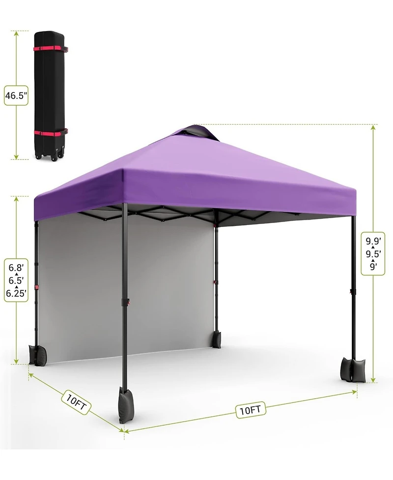 gaomon 10x10 Pop Up Canopy with Sidewalls for Outdoor