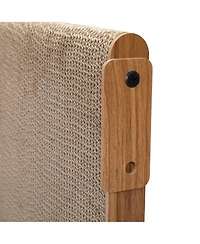 Zeus & Ruta Indoor Cat Scratching Board with Corrugated Cover, Bell, and Interactive Toy