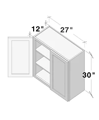 Boyel Living W27" Wall Cabinet with Full Overlay Hdf Door for Custom Kitchen or Bathroom
