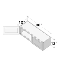 Boyel Living W36" Dove Short Wall Cabinet with Full Overlay Hdf Door for Custom Kitchen or Bathroom