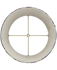 Springcrest Sally 13" Top x 15" Bottom x 12" High x 12" Slant Print Lamp Shade Replacement Pleated Rose Floral Spider Harp Finial