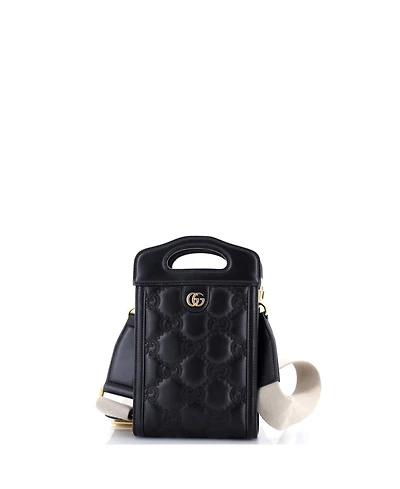 Pre-Owned Gucci Mini Top Handle Crossbody Bag Gg Matelasse Leather
