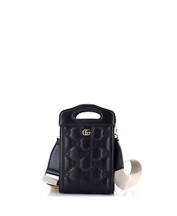 Pre-Owned Gucci Mini Top Handle Crossbody Bag Gg Matelasse Leather