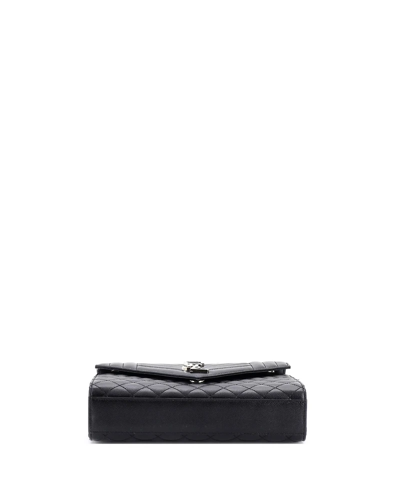 Pre-Owned Saint Laurent Medium Classic Monogram Envelope Satchel Mixed Matelasse Leather